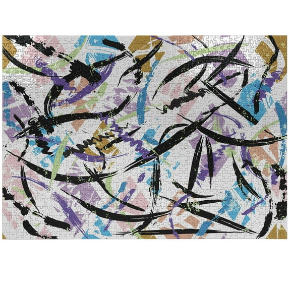 Ambesonne Urban Graffiti Jigsaw Puzzle Durable Cardboard, Color Splash Effect, 1000 pcs, Multicolor