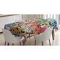 thumbnail image 1 of Ambesonne Urban Graffiti Tablecloth Rectangular Table Cover, Blockbuster Tags, 60"x90", Multicolor, 1 of 4