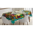 thumbnail image 1 of Ambesonne Urban Graffiti Tablecloth Rectangular Table Cover, Cube Microphone, 52"x70", Multicolor, 1 of 3