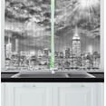 thumbnail image 1 of Ambesonne Urban Kitchen Curtains, NYC Dramatic Skyline, 55"x39", Black White, 1 of 2