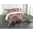 thumbnail image 1 of Ambesonne Urban Quilted Bedspread Set 3 Pcs, Medieval European Nordic, Queen Size, Pale Orange Burgundy, 1 of 5