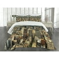 thumbnail image 1 of Ambesonne Urban Quilted Bedspread Set 3 Pcs, Melbourne City Australia, Queen Size, Multicolor, 1 of 5