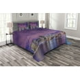 Ambesonne Urban Quilted Bedspread Set 3 Pcs, New York City Landmarks