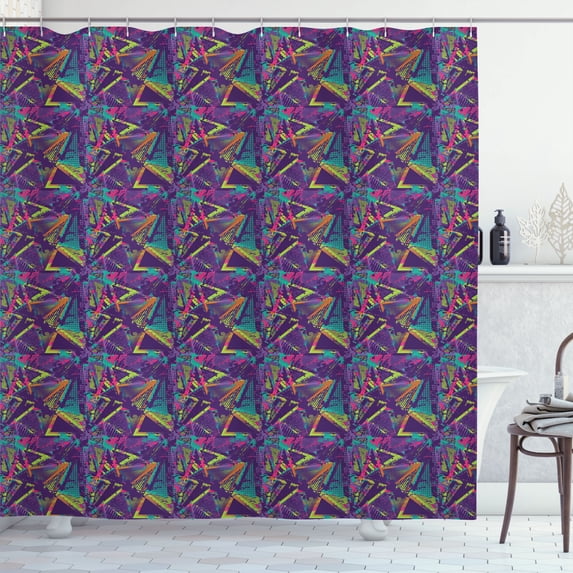 Ambesonne Urban Shower Curtain, Abstract Scuffed Drop Sprays, 69"Wx70"L, Multicolor