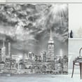 thumbnail image 1 of Ambesonne Urban Shower Curtain, NYC Dramatic Skyline, 69"Wx70"L, Black White, 1 of 3