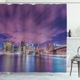 thumbnail image 1 of Ambesonne Urban Shower Curtain, New York City Landmarks, 69"Wx70"L, Violet Purple, 1 of 3