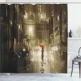 thumbnail image 1 of Ambesonne Urban Shower Curtain, Romantic View Rainy Day, 69"Wx84"L, Sepia, 1 of 5