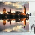 thumbnail image 1 of Ambesonne Urban Shower Curtain, Surreal Evening Big Ben, 69"Wx75"L, Cinnamon Grey, 1 of 3