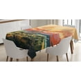 thumbnail image 1 of Ambesonne Urban Tablecloth Rectangular Table Cover, Modern Harbor Cityscape, 52"x70", Multicolor, 1 of 4