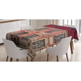 thumbnail image 1 of Ambesonne Urban Tablecloth Rectangular Table Cover, Old City Tallinn Estonia, 60"x84", Ruby Pink Sky Blue, 1 of 3