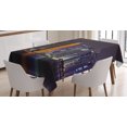 thumbnail image 1 of Ambesonne Urban Tablecloth Rectangular Table Cover, Qatar Middle East Town, 52"x70", Charcoal Grey Orange, 1 of 4