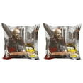 thumbnail image 1 of Ambesonne Urban Throw Pillow Cover 2 Pack, Street Musician Singing, 20", Multicolor, 1 of 7