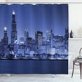 thumbnail image 1 of Ambesonne Usa Shower Curtain, Chicago Skyline Night, 69"Wx70"L, Violet Blue, 1 of 3