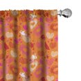 thumbnail image 1 of Ambesonne Valentine Window Curtains, Hearts Splashes Stripes, Each 28" W x 63" L, Orange Hot Pink and Rose, 1 of 4