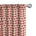 thumbnail image 1 of Ambesonne Valentine Window Curtains, Vibrant Red Hearts, Each 28" W x 84" L, Ivory Dark Coral, 1 of 5