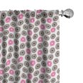 thumbnail image 1 of Ambesonne Valentine Curtains, Romantic Abstract Hearts, Pair of 28"x95", Hot Pink and Dark Taupe, 1 of 4