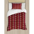 thumbnail image 1 of Ambesonne Valentine Duvet Cover Set, Vibrant Heart Romance, Twin, Brown Fuchsia, 1 of 3