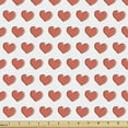 thumbnail image 1 of Ambesonne Valentine Fabric by the Yard Upholstery, Hand Drawn Hearts Pattern, 2 Yards, Burnt Sienna White, 1 of 5