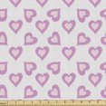 thumbnail image 1 of Ambesonne Valentine Fabric by the Yard Upholstery, Love Inspired Hearts, 1 Yard, Lavender Purple, 1 of 4