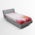 thumbnail image 1 of Ambesonne Valentine Fitted Sheet, Romantic Roses Bridal, Twin XL Size, Pink Coral Green, 1 of 3