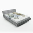 thumbnail image 1 of Ambesonne Valentine Fitted Sheet, Seahorse Lovers, Full Size, Grey Cream, 1 of 2
