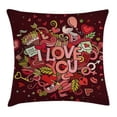 thumbnail image 1 of Ambesonne Valentine Funky Hearts Arrows Square Pillow Cover, 1 of 1