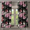 thumbnail image 1 of Ambesonne Valentine Grommet Curtain, Roses on Dark Back Art, 50"x63", Mauve Taupe and Fern Green, 1 of 1