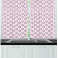 thumbnail image 1 of Ambesonne Valentine Kitchen Curtains, Love Inspired Hearts, 55"x39", Lavender Purple, 1 of 2
