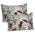 thumbnail image 1 of Ambesonne Valentine Pillow Sham 2 Pack, Kissing Couples Music, 26"x20", Dark Taupe and Dust, 1 of 3