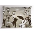 thumbnail image 1 of Ambesonne Valentine Pillow Sham, Kissing Couples Music, 36" X 20", Dark Taupe and Dust, 1 of 2