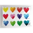 thumbnail image 1 of Ambesonne Valentine Pillow Sham, Rainbow Colors Hearts, 26" X 20", Multicolor, 1 of 2