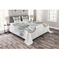 thumbnail image 1 of Ambesonne Valentine Quilted Bedspread Set 3 Pcs, Seahorse Lovers, Queen Size, Grey Cream, 1 of 3