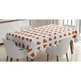 thumbnail image 1 of Ambesonne Valentine Tablecloth Rectangular Table Cover, Hearts Honeymoon, 52"x70", Orange White, 1 of 4