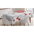 thumbnail image 1 of Ambesonne Valentine Tablecloth Rectangular Table Cover, Lover Goats Hearts, 60"x84", Red White, 1 of 3