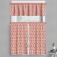 thumbnail image 1 of Ambesonne Valentine Valance & Curtain, Vibrant Red Hearts, 55"x30", Ivory Dark Coral, 1 of 6