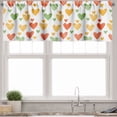 thumbnail image 1 of Ambesonne Valentine Valance Pack of 2, Irregular Hatched Hearts, 54"X18", Marigold Pistachio Green, 1 of 4