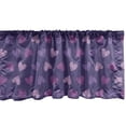thumbnail image 1 of Ambesonne Valentine Window Valance, Romantic Striped Hearts, 42" x 18", Quartz Lilac, 1 of 3