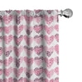 thumbnail image 1 of Ambesonne Valentine's Day 4-Panel Curtains, Dotted Heart Shapes, 56"x84", Ruby Pink, 1 of 1