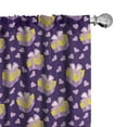 thumbnail image 1 of Ambesonne Valentine's Day 4-Panel Curtains, Gift Boxes Hearts, 56"x63", Earth Yellow and Pale Purple, 1 of 4