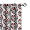 thumbnail image 1 of Ambesonne Valentine's Day Window Curtains, Hearts Lines Dots, Each 28" W x 95" L, Scarlet and Charcoal Grey, 1 of 4