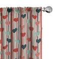 thumbnail image 1 of Ambesonne Valentine's Day Window Curtains, Pastel Hearts Art, Each 28" W x 84" L, Scarlet Pale Teal and Blush, 1 of 4