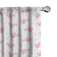 thumbnail image 1 of Ambesonne Valentine's Day Curtains, Birds and Hearts, Pair of 28"x95", Soft Pink White and Blush, 1 of 5