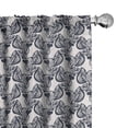 thumbnail image 1 of Ambesonne Valentine's Day Curtains, Hearts Stripes Art, Pair of 28"x84", Dark Blue Grey and White, 1 of 3