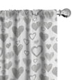 thumbnail image 1 of Ambesonne Valentine's Day Curtains, Striped Hearts Art, Pair of 28"x84", Pale Grey White, 1 of 4