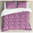 thumbnail image 1 of Ambesonne Valentine's Day Duvet Cover Set, Paris Love Art, 2-Calking, Pale Fuchsia Plum White, 1 of 6