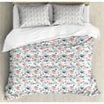 thumbnail image 1 of Ambesonne Valentine's Day Duvet Cover Sets, Love over Clouds, 2-Queen, Blush and Pale Cadet Blue, 1 of 3