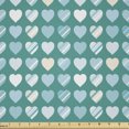 thumbnail image 1 of Ambesonne Valentine's Day Fabric by the Yard Microfiber, Heart, 1 Yard, Jade Green Seafoam Cream, 1 of 2