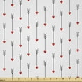 thumbnail image 1 of Ambesonne Valentine's Day Fabric by the Yard Microfiber, Streaks with Hearts, 5 Yards, Dark Coral and Dark Grey, 1 of 2