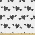 thumbnail image 1 of Ambesonne Valentine's Day Fabric by the Yard Upholstery, Scribbled Hearts, 2 Yards, Dark Grey White, 1 of 5