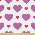 thumbnail image 1 of Ambesonne Valentine's Day Fabric by the Yard Upholstery, Simplistic Hearts, 2 Yards, Fuchsia and Dark Pink, 1 of 5